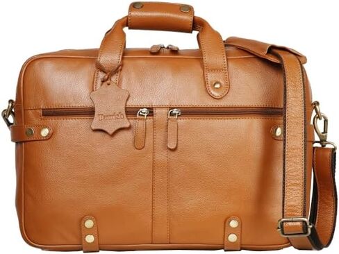 حقيبة كروسبودي مصنوعة يدويًا من الجلد الطبيعي للسفر والمكتب والكمبيوتر المحمول حقيبة متعددة الأغراض للجنسين مقاس 10.8 × 15.5؟ × 3.5؟ بوصة. هدايا للرجال in Kuwait