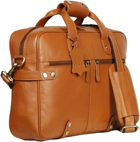 حقيبة كروسبودي مصنوعة يدويًا من الجلد الطبيعي للسفر والمكتب والكمبيوتر المحمول حقيبة متعددة الأغراض للجنسين مقاس 10.8 × 15.5؟ × 3.5؟ بوصة. هدايا للرجال in Kuwait