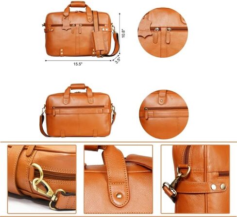 حقيبة كروسبودي مصنوعة يدويًا من الجلد الطبيعي للسفر والمكتب والكمبيوتر المحمول حقيبة متعددة الأغراض للجنسين مقاس 10.8 × 15.5؟ × 3.5؟ بوصة. هدايا للرجال in Kuwait
