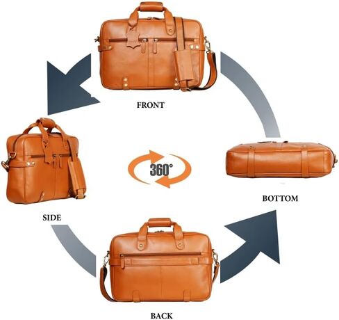 حقيبة كروسبودي مصنوعة يدويًا من الجلد الطبيعي للسفر والمكتب والكمبيوتر المحمول حقيبة متعددة الأغراض للجنسين مقاس 10.8 × 15.5؟ × 3.5؟ بوصة. هدايا للرجال in Kuwait