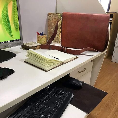 حقيبة جلدية Gorries للرجال حقيبة كتف كاملة مصنوعة يدويًا للرجال مصنوعة يدويًا من الجلد الطبيعي حقيبة كتف للكمبيوتر المحمول وحقائب مكتب للرجال (صغير) 11 بوصة in Kuwait