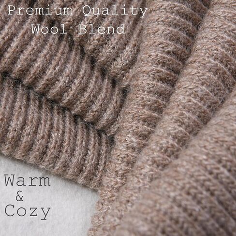 cashmere beanie hat scarf set for women winter knit long scarf neck warmer stylish beanie unisex gift set in Kuwait