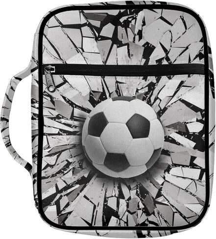 Coldinair Cool Soccer Print Bible Cover for Kids,Carrying Book Case Church Bag Bible Holder with Handle and Zippered Pocket in Saudi Arabia
