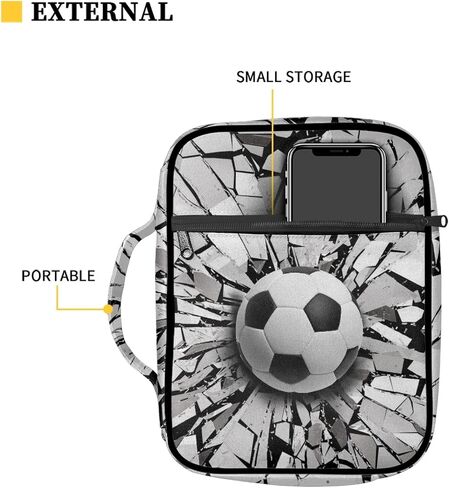 Coldinair Cool Soccer Print Bible Cover for Kids,Carrying Book Case Church Bag Bible Holder with Handle and Zippered Pocket in Saudi Arabia