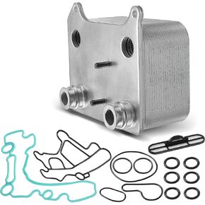 A-Premium Engine Oil Cooler Kit Compatible with Ford Trucks, F-250 Super Duty 03-07, F-350 Super Duty 03-07, E-350 Club Wagon 04-05, E-350 Super Duty 04-10, Excursion 03-05, 6.0L, Replace# 3C3Z6A642CA