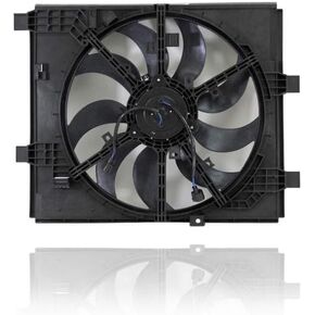 Dual Radiator and Condenser Fan Assembly - Pacific Best Inc. Compatible/Replacement for GM3115123 11-14 Nissan Juke - Without Fan Control Module & Tank - 214831KC0A