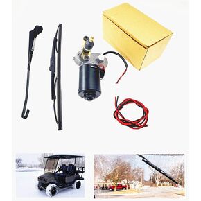 12V 30W Universal Electric Windshield Wiper Motor Kit Fits Hard Coated Or Glass Windshields,Standard Wiper Motor Kit - 110° Sweep, 11.8" Arm, 15.7" Blade