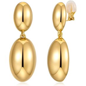 حلق ذهبي لامع من CLASSYZINT للنساء أقراط متدلية بمشبك هندسي in Kuwait