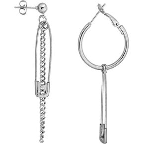 Safety Pin Earrings for Women Paper Clip Earrings Safety Pin Jewelry Gifts for Women 5 Dollar Gifts Womens Jewelry Clearance Items