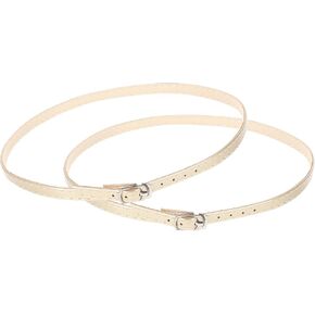 Shoe Strap Extender, 2 PCS PU Leather Shoe Straps Anti-Loose Heel Straps Adjustable Shoelace Belt Elastic Shoes Band Detachable Shoe Straps Accessories with Buckle for Loose Shoes High Heels, Gold