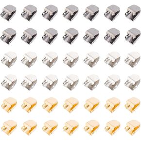 FINGERINSPIRE 180 Pcs Shoelace End Clip 3 Color Gunmetal/Light Gold/Platinum 202 Stainless Steel No Tie Shoe Lace Tip Head Metal Shoelace Crimp End Lazy Shoelace Clip for Sports Shoes, Canvas Shoes