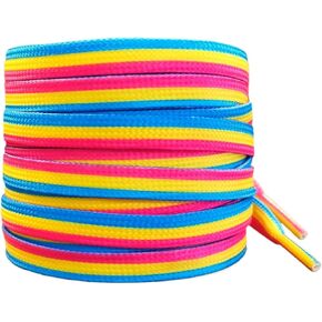Zigvert Pansexual Pride Shoelaces, Pansexual Proud Love, Pansexual Gifts, Pansexual Flag Striped Shoelaces,Perfect for Trainers, Boots & Shoes,Colorful Shoe Laces for Parades120cm