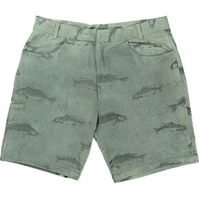 Legendary Whitetails Men's Water Activated Fish Print 9 Inch Inseam Boardshort