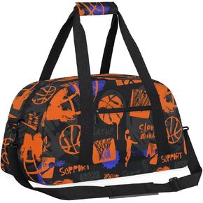 Kids Overnighter Duffel Bags for Boys Girls, Checkerboard Carry-On Size Sports Gym Bag for School Practice or Overnight Travel Weekender Sleepover Tote Bag