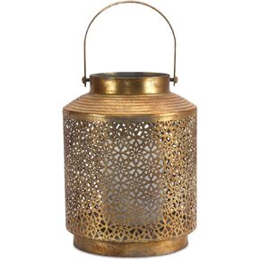 فانوس شموع مزخرف من ميلروز، ارتفاع 21.5 سم، حديد وزجاج، ديكور موسم العطلات in Kuwait