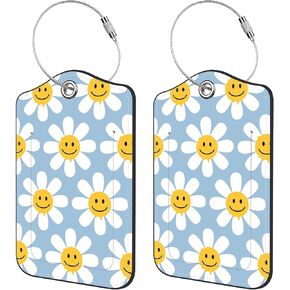 2 Pack PU Leather Luggage Tag for Suitcase Cute Cat and Paw Suitcase Tags with Privacy Name ID Label and Stainless Steel Loop for Travel Bag Suitcase