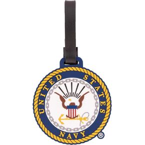 Desert Cactus US Navy Luggage Tag Main Seal PVC Construction Battalions Officially Licensed United States