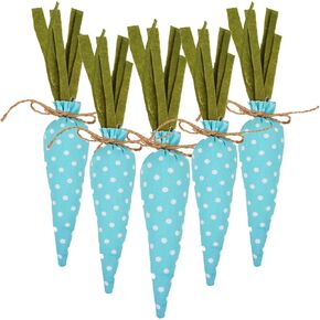 Easter Carrot 5 Pcs, Crafts Easter Decoration, Colorful Stuffed Fabric Carrot, Plaid Print Felt Carrot Decor, DIY Farmhouse Decor for Party (Mixed Color)