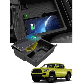 CarQiWireless Wireless Charger for Toyota Tacoma Accessories 2016-2023 2024, Center Console Organizer Tray for Tacoma Accessories 2016-2022,3rd Gen Tacoma Accessories for 2024 Toyota Tacoma