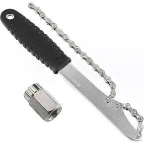 Boenoea Bike Cassette Removal Tool with Chain Whip, Bicycle Sprocket Removal Tools, Cassette Lockring Freewheel Remover