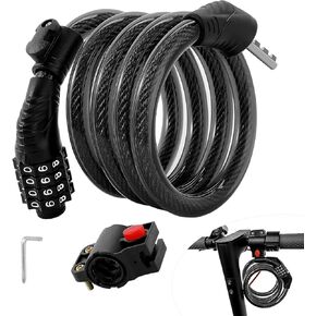 E Scooter Lock,Bike Lock Combination Lock Cable Compatible for Xiaomi M365/Max/GXL/Ninebot/Segway Scooter/Moto/Bicycle Lock 4ft Long/0.472In Scooter Anti-Theft Ideal Lock 4-Digit/12 Steel Cables Lock
