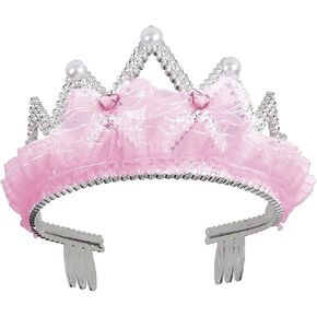 Glamorous Pink Bows And Ribbon Tiara - 5.5" (Pack of 1), Exquisite Handcrafted Design, Perfect for Princesses, Weddings & Special Occasions