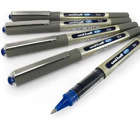 Uni-Ball - UB-157 Liquid Ink Rollerball Pens - 0.7mm Nib - Blue Ink - Pack of 5