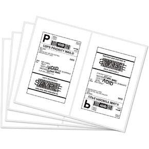 RyhamPaper Direct Shipping Labels, Half Sheet Self Adhesive Shipping Labels for Laser & Inkjet Printers 1000 Labels White