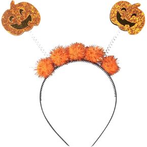 Halloween Orange Pumpkin Headband - Funny Halloween Headband Glitter Pumpkin Headband for Women Cosplay Makeup Party Clothing Trick or Treat Hair Decoration Accessories