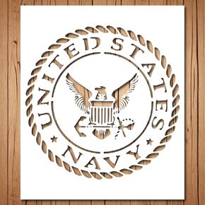 US Navy Stencil | Reusable Navy Military Patriotic US Army Stencils for Painting on Wood, Glass, Wall, Rock, Fabric, Walls, Canvas, Glassware, Spray Painting, Airbrushing (5"x 6")