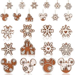 Christmas Decorations Tree Ornaments Set - 24Pcs Wooden Mouse Ornaments for Holiday Christmas Trees Hanging Party Decorations