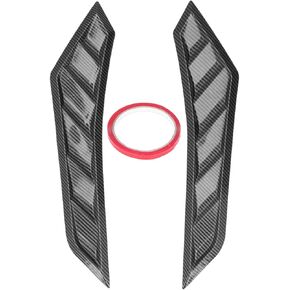 Fydun Hood Vents Bonnet Cover 2 Pcs Carbon Fiber Rubber Front Bonnet Vent Universal for Car