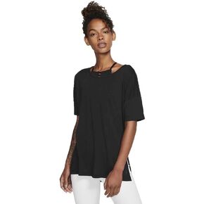 Nike Dri-fit Yoga Layer Womens Short-Sleeve Training Top Cj9326-010 Size M