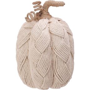Regency International 10" String with Jute Woven Pumpkin, Cream