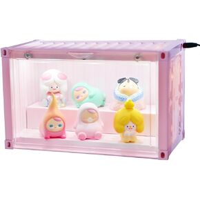 LED Blind Box Firm Display Case, Figure Acrylic Doll Display Box, Magnetic Transparent Dust & Moisture Case Detachable for Lego Collectibles Funko Pop Figures Pop Mart Smiski Pokémon Toys
