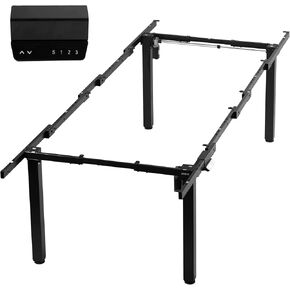 VIVO 4-Leg Dual Motor Electric Stand Up Desk Frame for Height Adjustable Workstation, Frame Only, Memory Control, Holds Extra Large Table Tops up to 130 x 60 inches and 352 lbs, Black, DESK-E-400B
