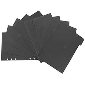 Tofficu Travel Tags A5 Black Plastic Binder Dividers 12Pcs Loose Leaf Notebook Write- On Dividers Table of Contents Dividers Letter Pocket Dividers A5 Tabs Dividers Travel Notebook