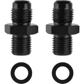 6 AN Transmission Adapter Fittings - Upgraded 1/4" NPT Aluminum Straight Transmission Cooler Line Fittings, TH350 TH400 4L60E 700R4 200-4R TR6060 AOD 4R100 C5 Aluminum 551114 Black Fitting