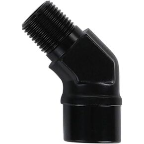 Aluminum Alloy 45 Degree Elbow 1/8" NPT Female to 1/8" NPT Male Hose Fitting Adapter for Changing Flow Direction, 1/8 inch NPT Union Coupling, Black