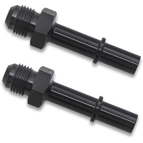 Pack-1 Fuel Line Fitting, 6AN Male to 3/8", SAE Quick-Disconnect Male Push-On EFI Fuel Hose Line Fitting Adapter, Universal Car Aluminum Anodized Hose Fittings (Black)