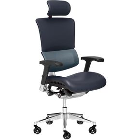 X-Chair X-Tech Executive Chair -High End Executive Chair with Cooling Gel M-Foam Seat/Ergonomic Office Seat for Lower Back Support/Soft Brisa & A.T.R. Fabric/Perfect For Office Or Boardroom (Midnight)