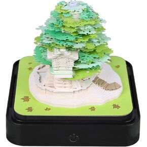 منصات مذكرة ثلاثية الأبعاد تقويم مكتب ورقي، تقويم 2025 شجرة ساكورا الإبداعية ثلاثية الأبعاد المفكرة Artopad نحت هدية ديكور سطح المكتب، تقويم مكتب الفنان (شجرة ساكورا-أخضر) in Kuwait