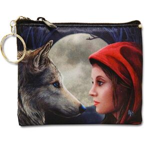 Lisa Parker Key Chain Coin Purse - Wolf Moonstruck