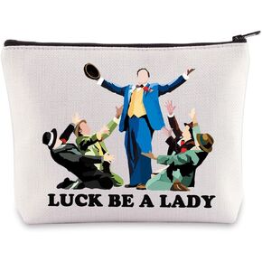WZMPA Guys And Dolls Musical Cosmetic Bag Musical Theatre Gifts Luck Be A Lady Makeup Zipper Pouch Bag Broadway Merchandise (Be A Lady)