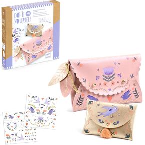 DJECO DIY Sweet Fashionista Pouches - Craft Your Own Fashion Purse - Arts & Crafts for Little Ones - Fun & Creative for Family & Friends, Trendy Fashion, Cute Purse, Creative Kit for Children 6+ Years
