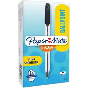 Paper Mate InkJoy 50ST Ballpoint Pens, Medium Point (1.0mm), Black, 12 Count