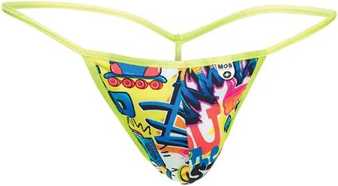 MALEBASICS MOB Hipster Comics T Thong Print MUSIC and Wow in Kuwait