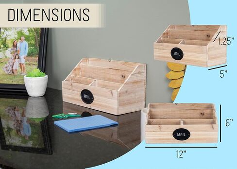 Nat & Jules هذا وذاك منظم بريد خشبي طبيعي مقاس 11.5 × 6 in Kuwait