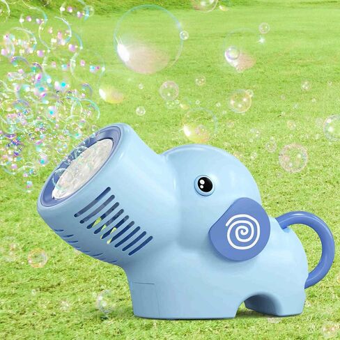 Elephant Bubble Machine,Automatic Bubble Blower with Light and Rechargeable Battery for Toddler Summer Outdoor Toys,Party Favor (Blue) in Saudi Arabia