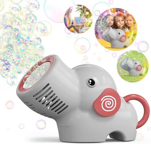 Elephant Bubble Machine,Automatic Bubble Blower with Light and Rechargeable Battery for Toddler Summer Outdoor Toys,Party Favor (Blue) in Saudi Arabia